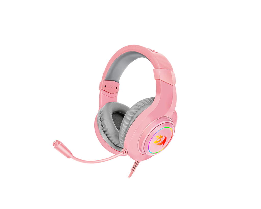 Redragon Over-Ear HYLAS Aux RGB Gaming Headset Pink